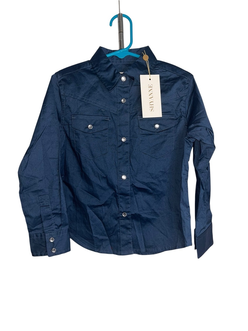 Shyanne Girls 4T Blue Western Snap Button Shirt NWT Long Sleeve